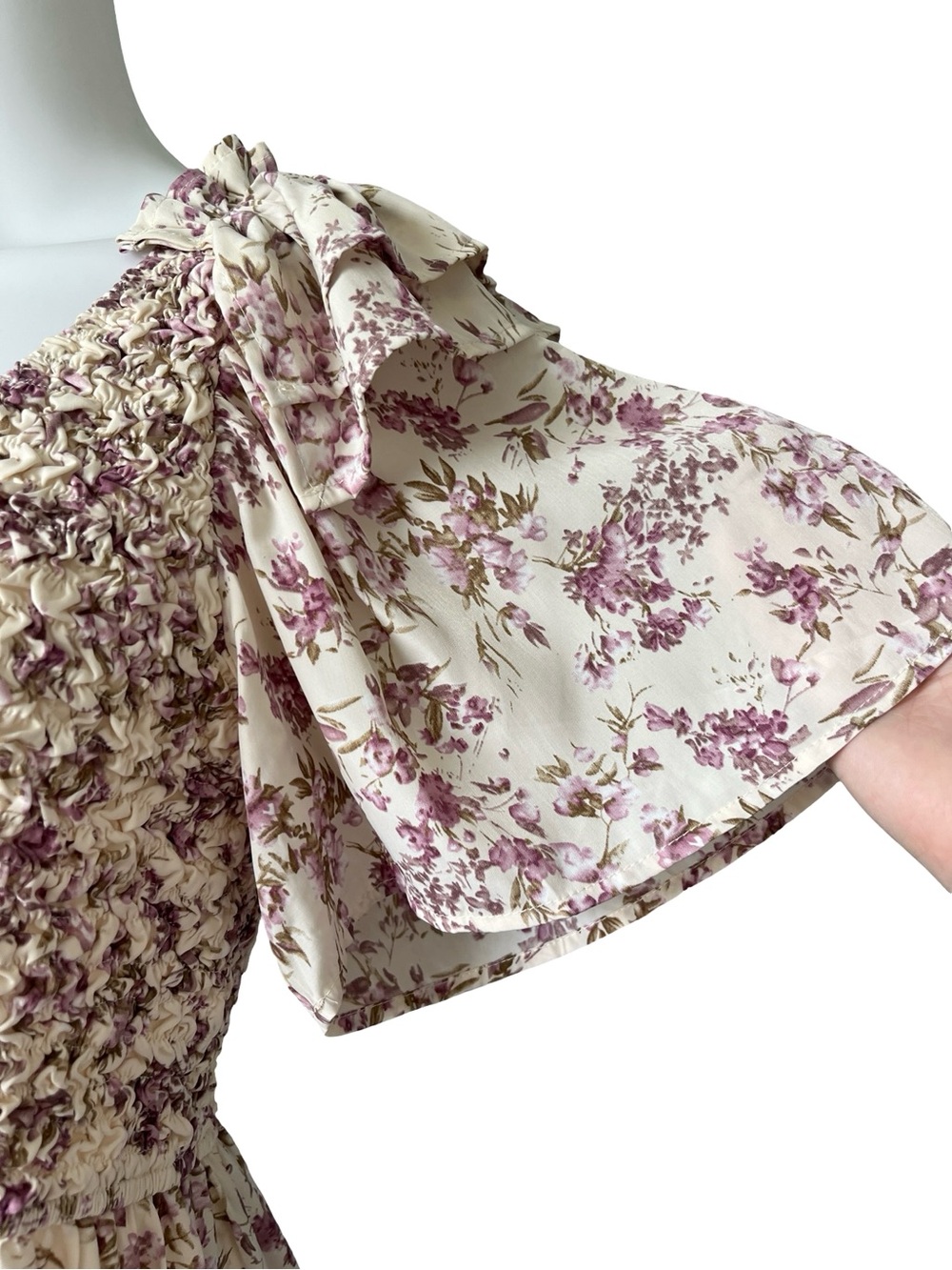 Henly Midi Dress Cottagecore Floral Print Womens Size Large Prairie Smocked - Picture 5 of 8